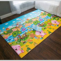 Baby Care Play Mat 82" x 55" Reversible Waterproof Babies Toddler Kids