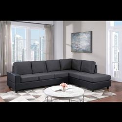 Black Color Reversible Sectional Sofa New In Box!! Hablamos Español