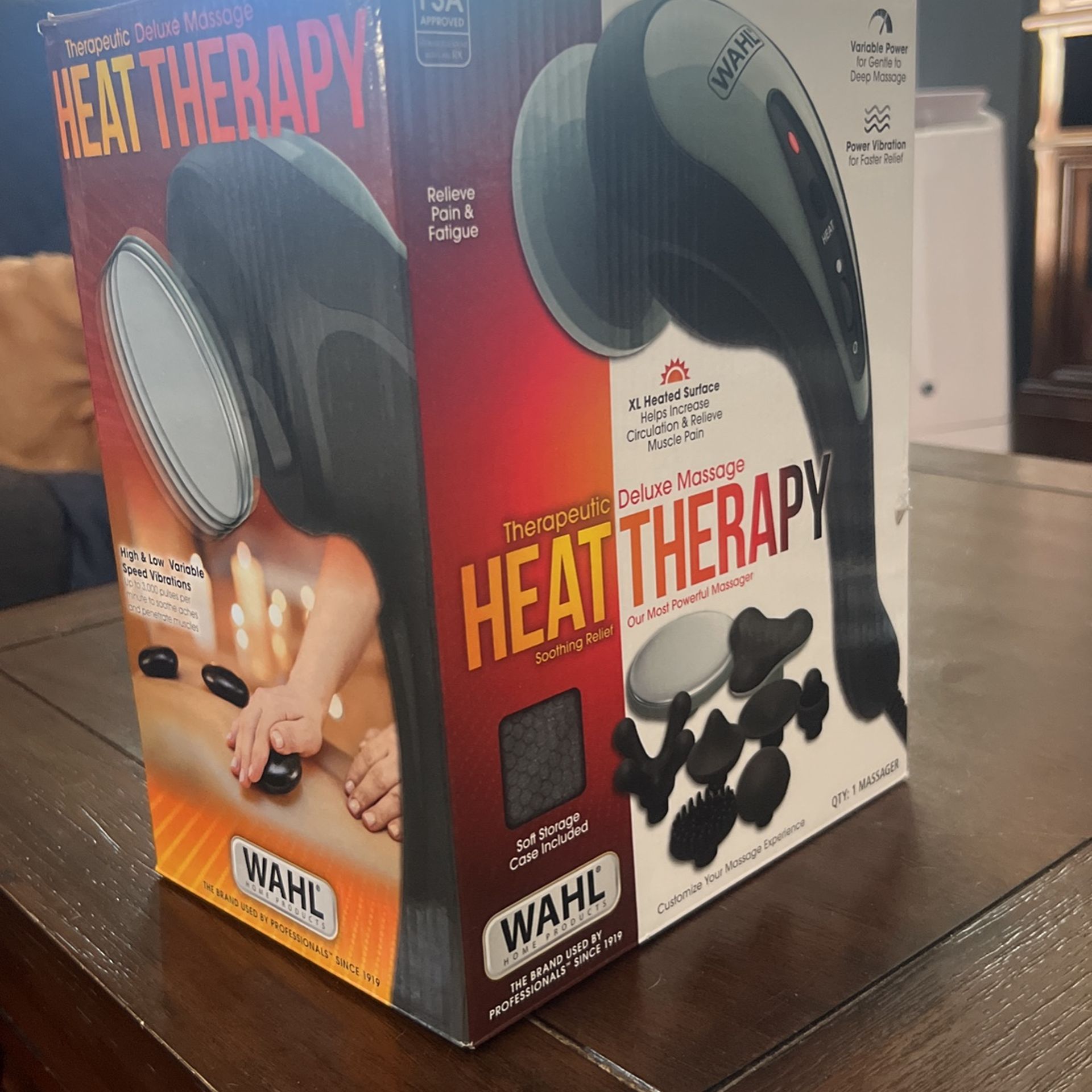 Therapeutic deluxe heat offers massage relief 0ain and fatigue