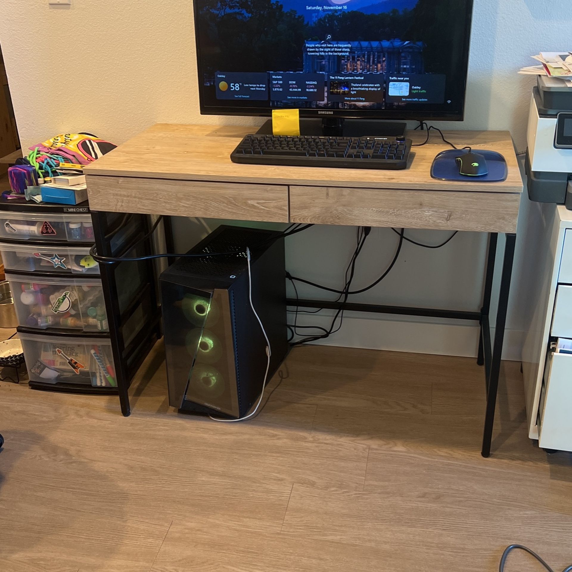 Desk With USB And Power Supply