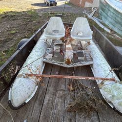 Old Pontoon  Paddle Boat 