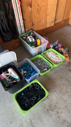 Lego pieces, bulk, including some figures