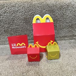 Lil’ McDonald’s #21 GOLD and #3 Red Mini Happy Meal Toys 