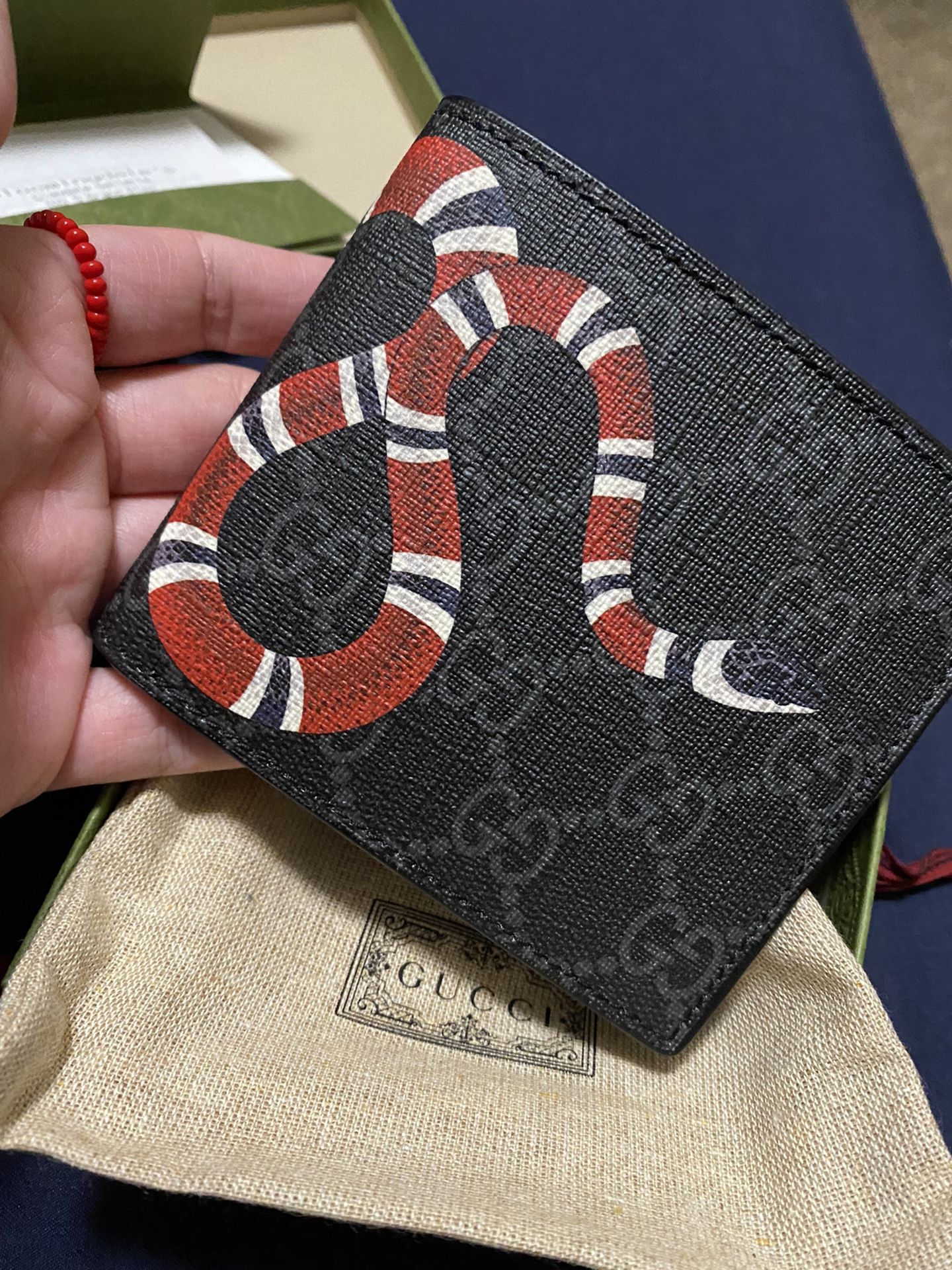 Gucci GG Supreme Snake Wallet Black