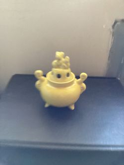 Yellow Ceramic Tripod Incense Burner