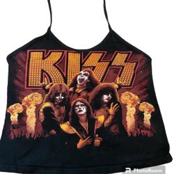 KISS band diy halter top Destroyer Hard Rock concert shirt M