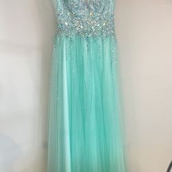 Teal Green Prom Dress