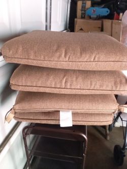 Set of 4 Tan Outdoor Chair Cushions