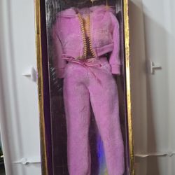 Vintage BARBI Pink Fuzzy Track Suit