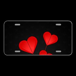 License Plate Novelty Car Front Hearts Heart Red Love Valentine