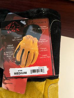 Leather Gloves Medium Black/Tan