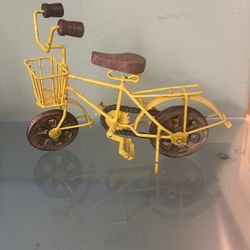 Vintage Yellow Metal Bicycle Replica Home Decor