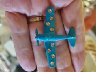 Blue airplane with rhinestones  pin