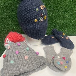 Fat Face And Target Girls Hat And Gloves Set