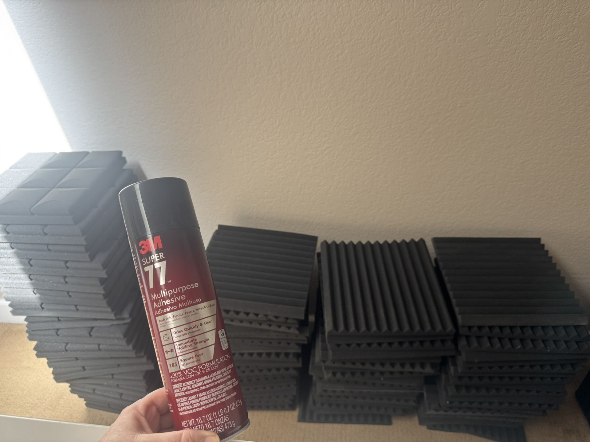 Acoustic Foam Tiles For Wall W/Spray Adhesive