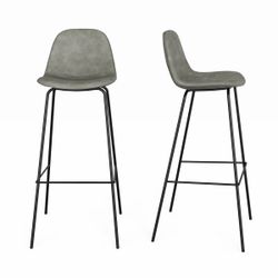 Vegan Leather Bar & Counter Stool x2