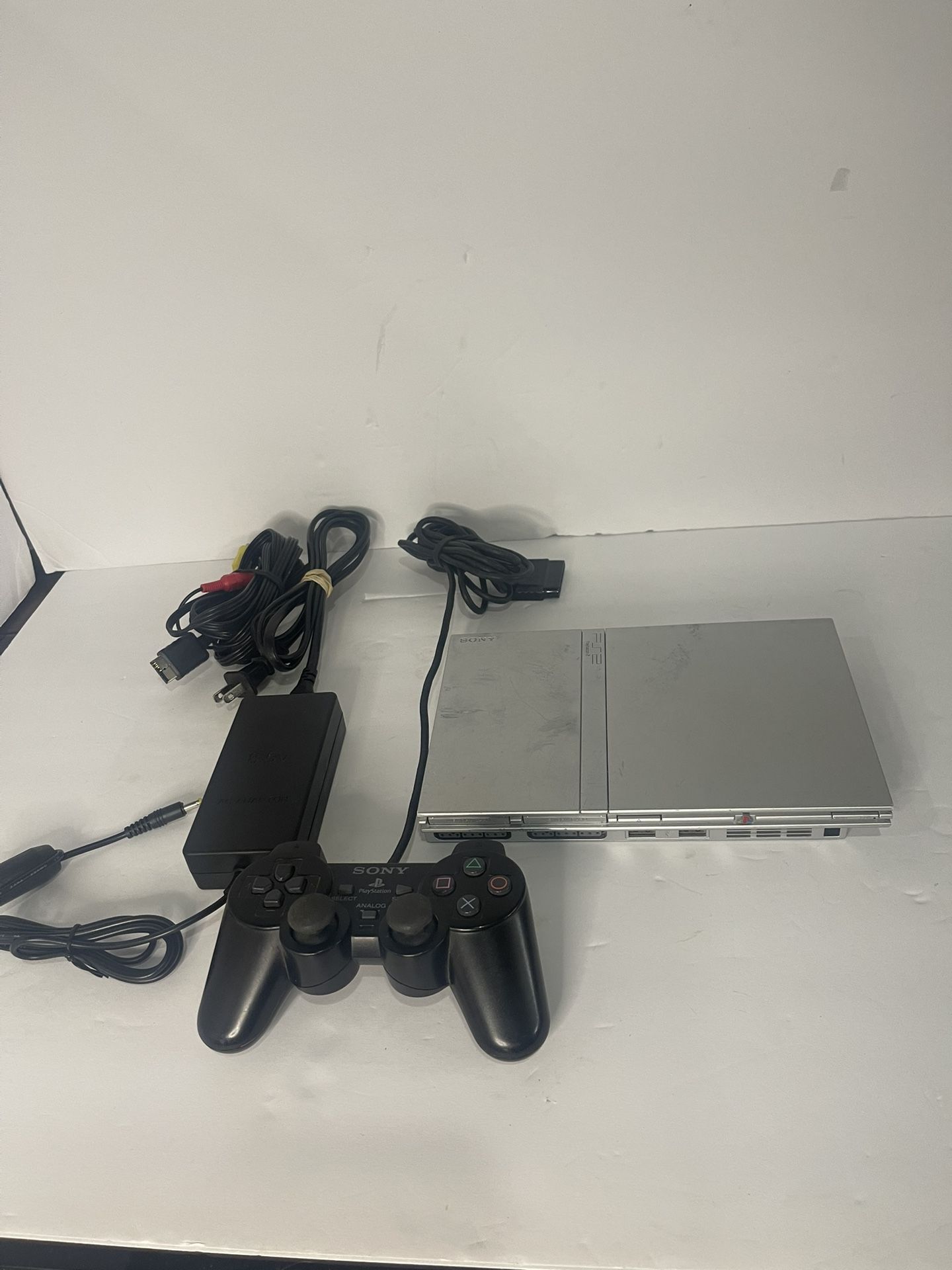 PS2 Playstation 2 Silver Slim OEM Controller Working