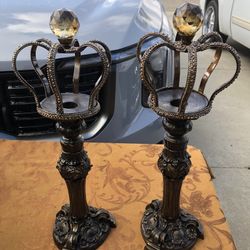 Candle Holders With Crowns 