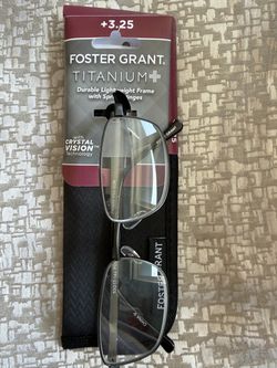 Foster Grant titanium reading glasses +3.25