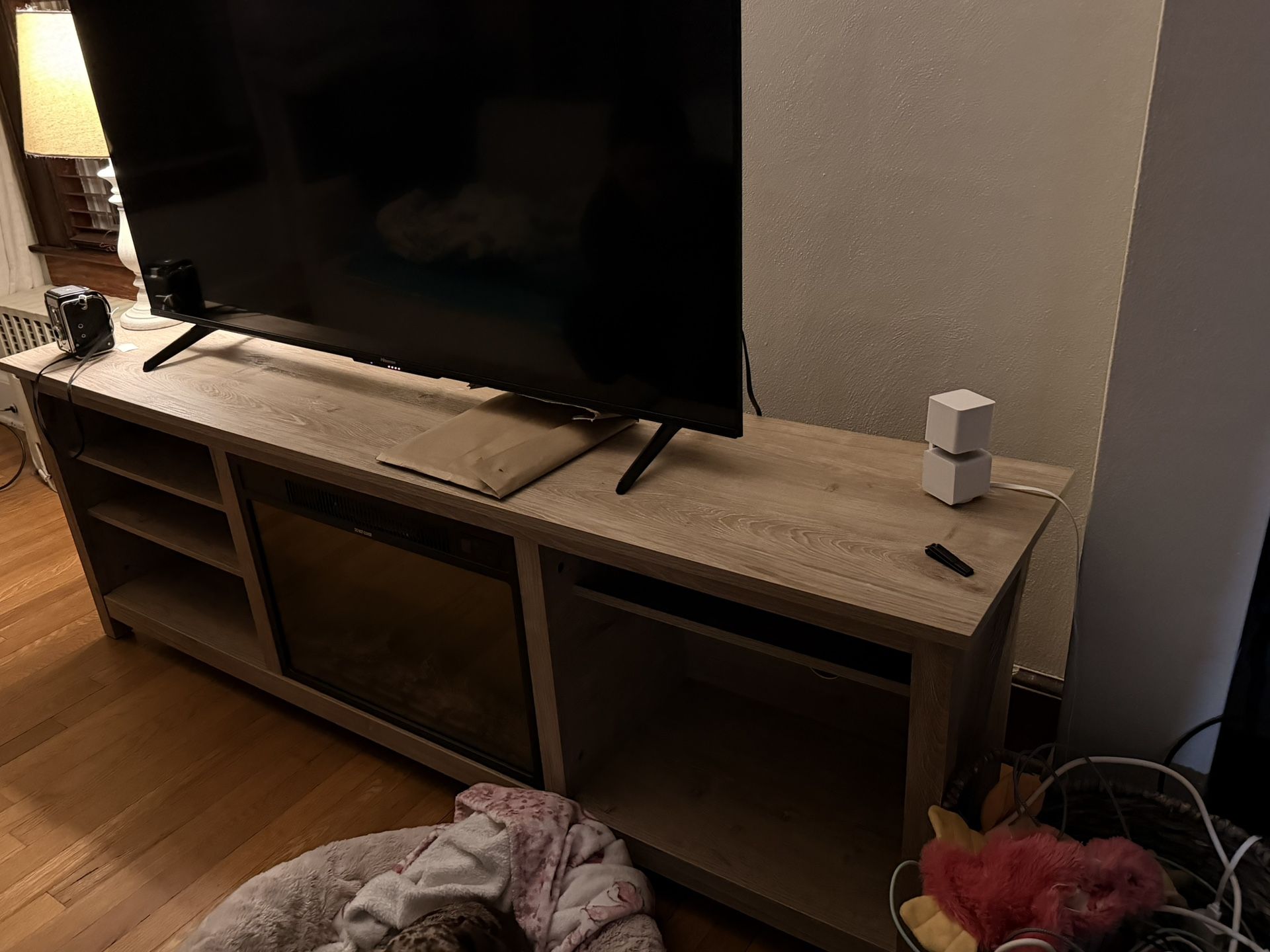 TV Stand With Fire Place Space Heater