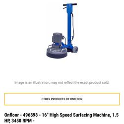 Onfloor 16" High Speed Surfacing Machine, 1.5 HP, 3450 RPM - 496898