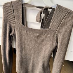 Abercrombie & Fitch Tie-Back Sweater Bodysuit