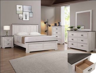 Brand New White 4pc Queen Bedroom Set (Available in Eastern King)