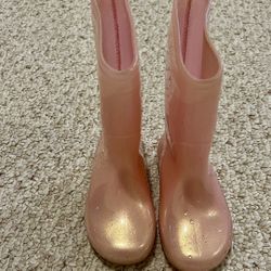 Toddler Girl Cat & Jack Cece Pink Shimmer Rain Boots - Size 7