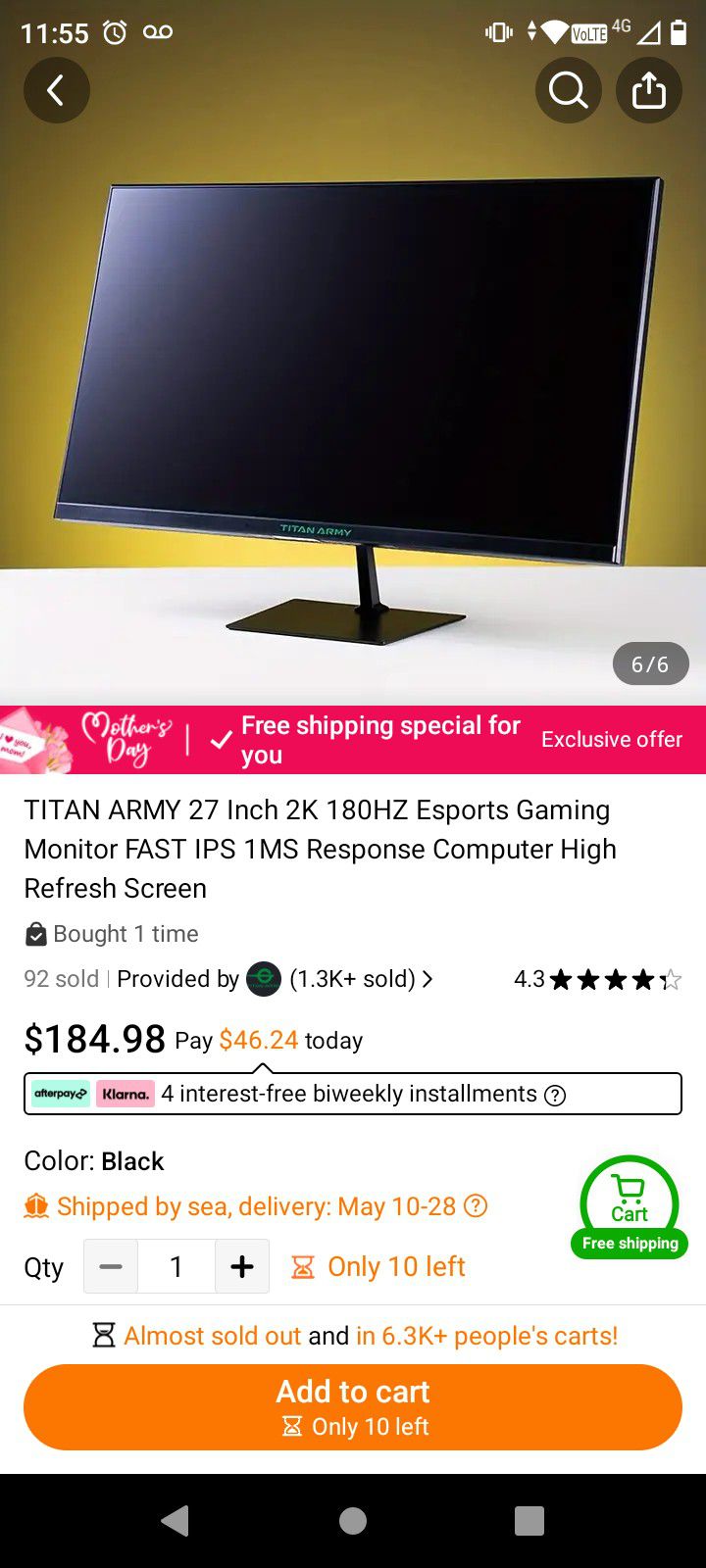 Gaming Computer Monitor 27" NEW