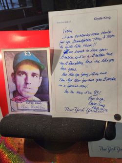 Clyde King personalized letter signed  hand written on stationary from the desk W/ coa & print