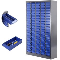 Craft and Parts Organizer, 100-Grid Cabinet, Wipe Clean Surfaces, Parts Cabinet, Targeting Home, Craft Room, Workshop Has two dents one in left top an