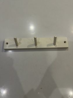 H&M Home White Wood Wall Hook Rack 3 Pegs