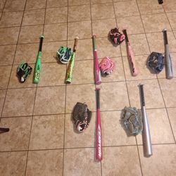 T-BALL BAT & GLOVE  $35. EACH FIRM PRICE 