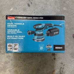 Makita 5” Random Orbit Sander, Variable Speed NEW 