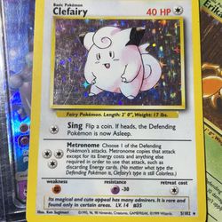 **SOLD**. Pokemon Base Set Clefairy Holo