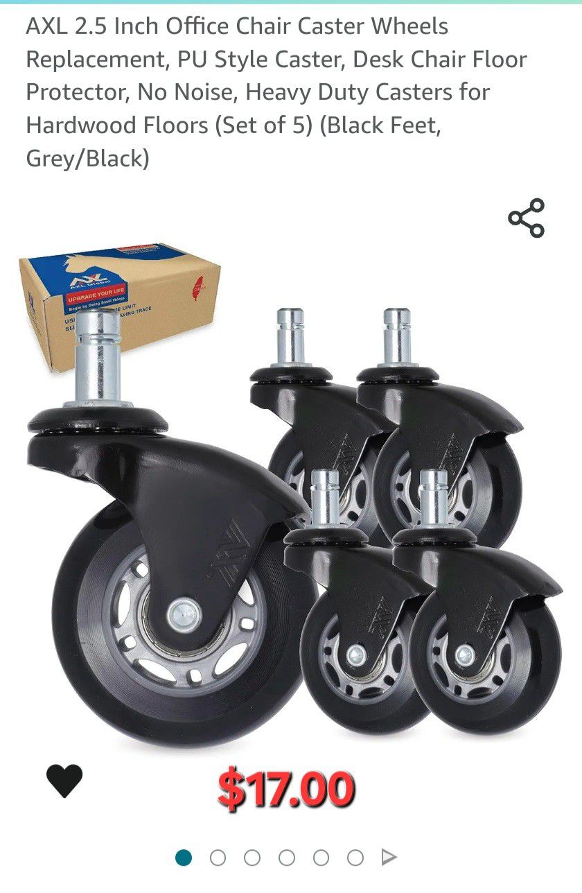 Axl 2.5 Inch Office Chair Casters 
