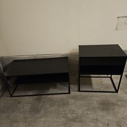 table and nightstand and mirror