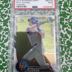 2016. Pete Alonso. Bowman. Chrome. Rookie. Psa 9