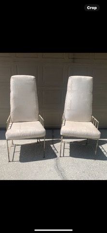 Unique Pair High back Iron Seats