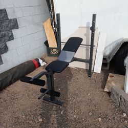 Flat Incline Bench For Olympic Size Barr And Plates