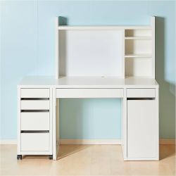 IKEA White Computer Desk with Hutch & Storage