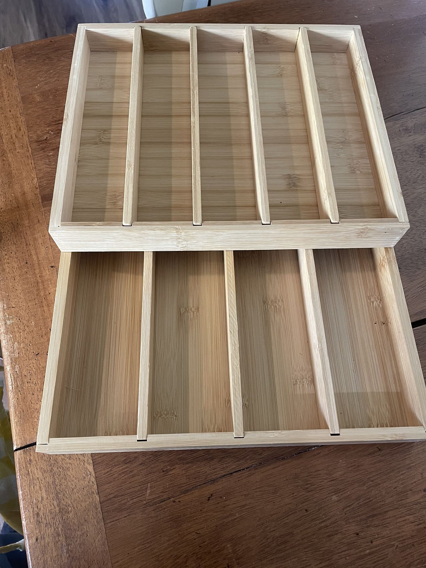 Bamboo 2 Tier Silverware Holder 