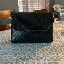 Kete Spade Bag Black Leather Crossbody Good 