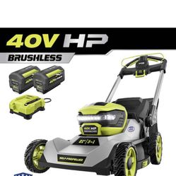 RYOBI 40V HP Brushless 21 in. Cordless Battery Walk Behind Self-Propelled Lawn Mower with (2) 6.0 Ah Batteries and Charger