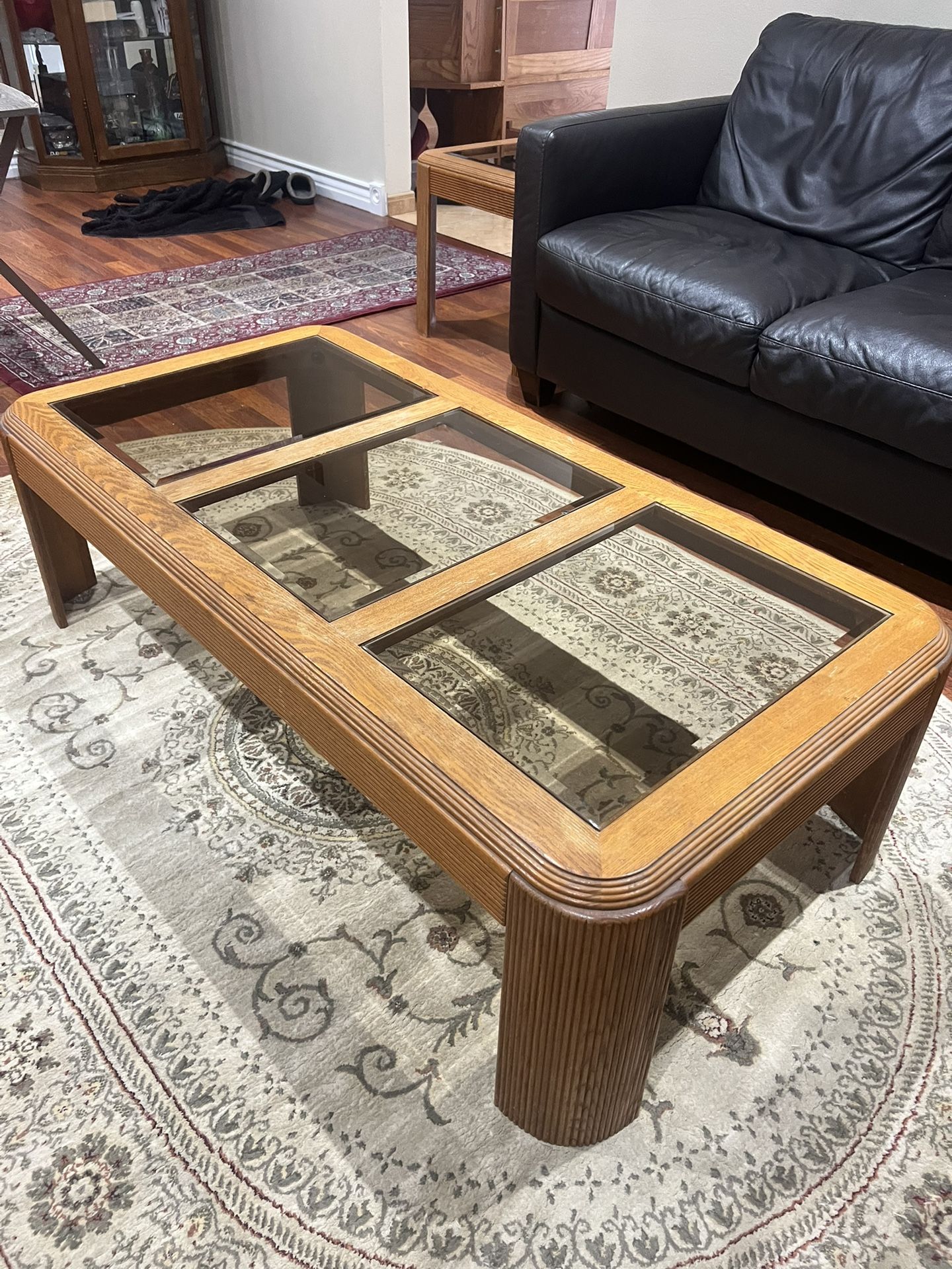 Coffee Table and 2 End Tables-Solid Oak