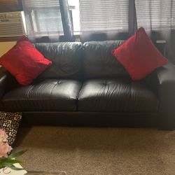 Black Leather Couch MUST SELL ASAP