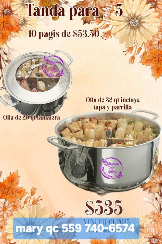 Juego Olla De 20 Qt Y Olla 32 Qt Tamaleras