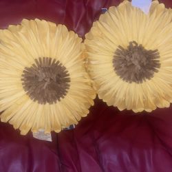 NWT Large Sunflower Plushy Pillows 