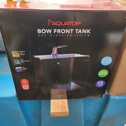 Aquatop 13 Gallon Bowfront Aquarium Arc Glass Complete Setup Brand New In Box
