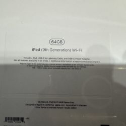 Brand New Unopened Apple Ipad 9th Generation Space Gray 64 GB